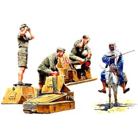 Master Box MB35059 1/35 German/Africa Tank Soldier, 3 Local Residents, Loading Donkey Set, Plastic Model