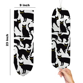 2Pcs Cat Plastic Bag Holder, Wall Mount Grocery Bag Holder, Plastic Bags Organizer, Pull Rope Free Adjustment Holders for Grocery Bags Decoration for Home Kitchen, Cat Lover Gifts