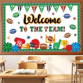 Football Bulletin Board Decor Name Tags Cutouts Back to School Classroom