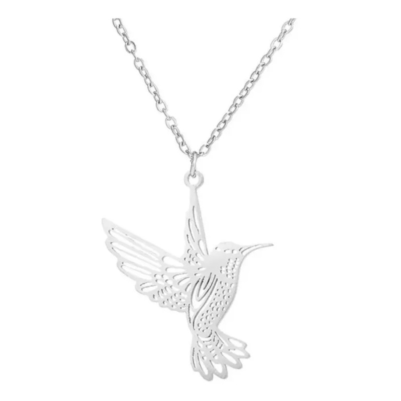 Jextech Collar Para Dama Pajaro Colibri Detallado Vintage Acero Inox