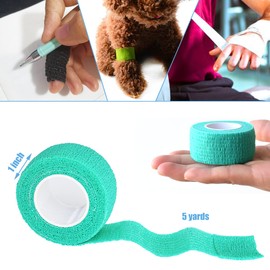Gondiane 9 Pack 1" x 5 Yards Self Adhesive Bandage Wrap Self Stick Wrap for Ankle, Wrist, Finger, Sports, Breathable Cohesive Vet Tape for Pets (Middle Green)