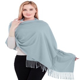 CJ Apparel Baby Blue Thick Solid Colour Design Cotton Blend Shawl Pashmina NEW(Size: One Size)