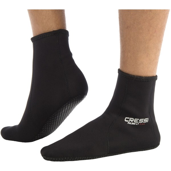 Cressi unisex adult M/L-8/9-LT Diving Socks, Black/Black, Medium-Large US