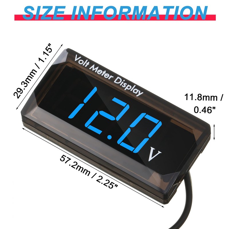 DC 12V Car Digital Voltmeter LED Display Voltage Measurement Car