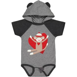inktastic Hug Sock Monkey Baby Bodysuit Newborn Heather & Smoke W/Ears D5ca