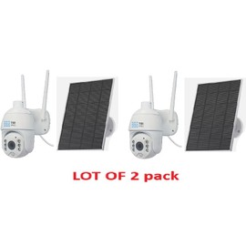 TBI PRO 2 x 1080P PTZ Solar Security Camera Outdoor 355° Wireless WiFi Solar Camera x 2