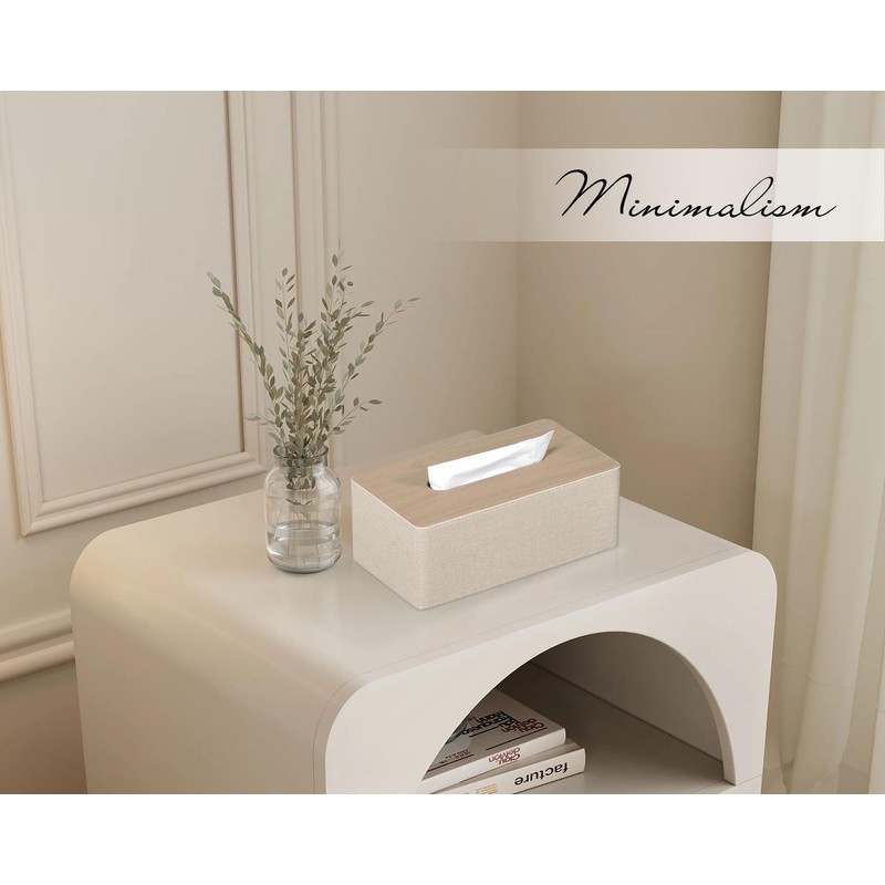 Tissue Box Cover Rectangular PU Leather Facial Tissue Dispenser Box