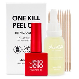 Jello Jello Peel Off Base Gel + Exclusive One Kill Remover Set Mixed Colors / 젤로젤로 필오프베이스젤 + 전용 원킬리무버 세트 혼합색상