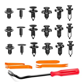 200 Stück Universal-Kunststoff-Kotflügel-Clips + 5 Stück Befestigungsentferner, Stoßstangen-Nietenclips mit 6 Größen, Karosserie-Halterungs-Clips für GM, Ford, Toyota, Honda, Chrysler, Nissan