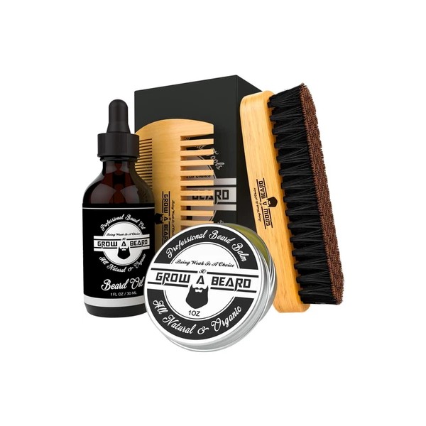Undisclosed Beard Brush, Beard Comb, Beard Oil, & Beard Balm