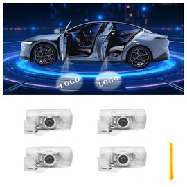 Car Door Lights Logo Projector Puddle Lights Compatible with LS ES is LX RX GS GX RC UX Accessories, No Fade 4K-HD Car Welcome Lights(4 Pack, Dual Plug)
