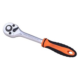 Edward Tools Harden Pro Socket Wrench - 72 Tooth Reversible CRV Steel Quick Release Ratchet Wrench with Rubber Ergo Grip Handle - Flip Switch for Forward and Reverse (1/2")