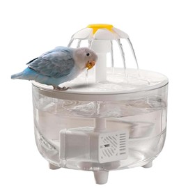 Bird Bath for Indoor Parrots Parrot Bird Bathtub Circulating Filter Fountain Cage Birdbath for Canary, Love Bird, Goldfinch Parrot Small Medium Feathered Pet (Transparent + White, S)