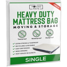 Single Size Mattress Cover for Moving and Storage - Mattress Bag for Moving and Storage - 500g Mattress Storage Bags - Heavy Duty, Reusable, Tearproof
