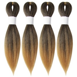 Osuntress Braiding Hair Pre Stretched 10 Inch 4 Packs, Short Hair Extensions for Braids, Synthetic Braiding Hair Prestretched T27(Ombre Honey Blonde)