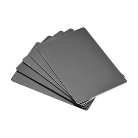sourcing map Blank Metal Card 80 x 50 x 1 mm Anodised Aluminium Plate for DIY Laser Printing Engraving Black Pack of 5