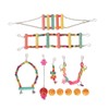 Bird Swing Hanging Toys Wooden Educational Colorful Parrot Swing Chewing