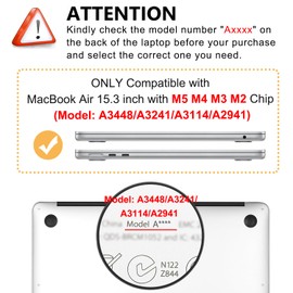 iDonzon Case for MacBook Air 15-inch M5 M4 M3 M2 A3448 A3241 A3114 A2941 2026-2023 Release with Touch ID, 3D Effect Matte Clear See Through Hard Cover & Keyboard Cover, Cactus