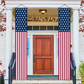 OHOME 4th of July Decorations - American Flag Porch Banner for Memorial Day Decorations - Patriotic Decorations for Home Outdoor Outside | Fourth of July Accessories Party Favors Yard Signs Decor