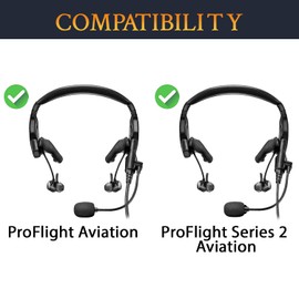 SOULWIT ProFlight Nano Fabric Side Pad for Bose ProFlight Series 1/2 Aviation Headset Replacement Head Cushion Cover with High Density Foam