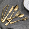 Gutuwellea 84 Pieces Gold Silverware Service for 12 Flatware Set