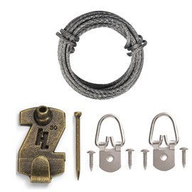 HangZ 1 Hole D Ring Wire Kit 30lb 12030 has all the hardware you need to hang one picture, mirror & canvas.