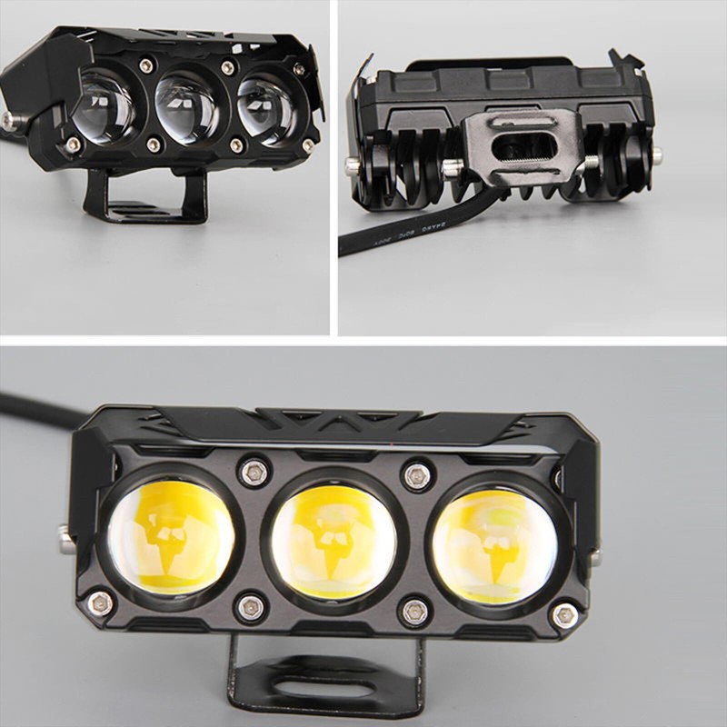 Yolispa Motorcycle Additional Headlight Fog Light, Three Light Modes LED