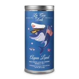 Red, White, and Blueberry Tea for Kids by La Tea Dah | Caffeine Free Rooibos Blueberry Lavender Tea | Antioxidant Rich Fruity Tea | Childrens Tea for Little Pirates | Aqua Land (12 Decaf Tea Bags)