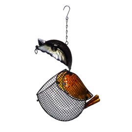Evergreen Garden Beautiful Metal and Mesh Chickadee Shaped Bird Feeder - 8 x 16 x 3 Inches Fade and Weather Resistant Indoor/Outdoor Decoration for Homes, Yards and Gardens