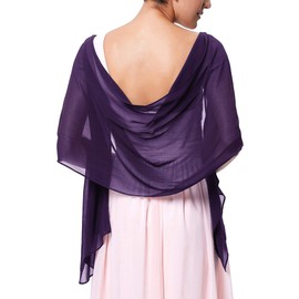 Kate Kasin Girls Evening Dress Shawls and Wraps Bridal Summer Scarves Dark Purple