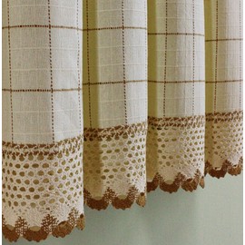 Today's Curtain Adirondack 2-Tone Crochet Tier 30", Ecru/Toast, 60W x 30L