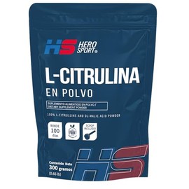 Hero Sport L Citrulina Malato pura y natural en polvo 300g. Ratio Ideal 2:1, 100 porciones por Envase, mas de 3 meses de Consumo, Scoop Incluído, Bottle Free.
