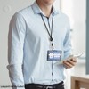 Horizontal Badge Holder - Durable Polycarbonate ID/Credit Holder with Metal