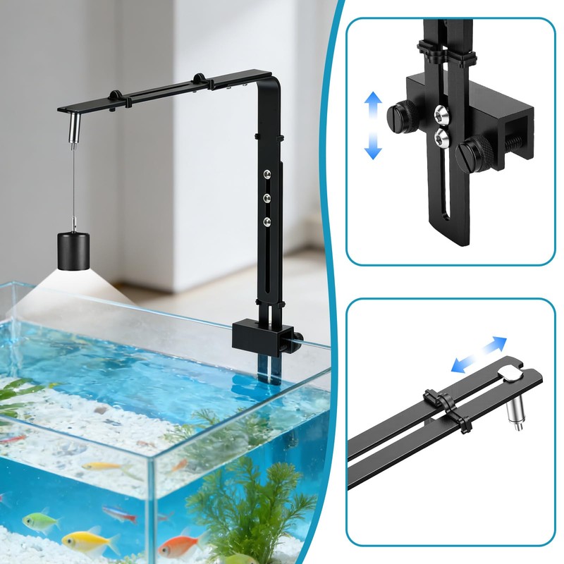 MEKOTRIN Adjustable Aquarium Light Bracket, Universal Aquarium Light Stand for