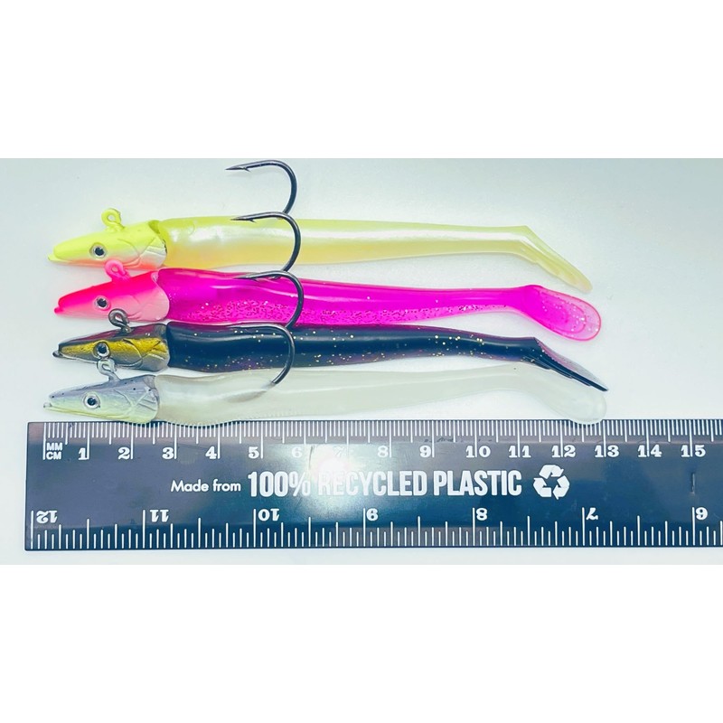 EVERBAY Soft Fishing Lures with Jig Head, Sand Eel Lure,