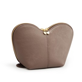 Kattee Heart Shaped Cosmetic Bag,Khaki