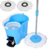 Felji Microfiber Spin Mop Easy Floor Mop w/Bucket w/Pedal &