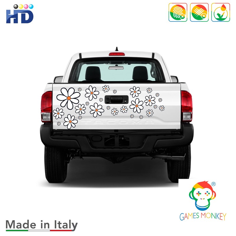 GamesMonkey Autoaufkleber Blumen G?nseblmchen Prilblumen Tuning - 27/54/108 Stck -