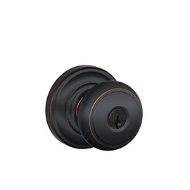 Schlage F51A and 716 and Andover Keyed Entry Knob, Aged Bronze