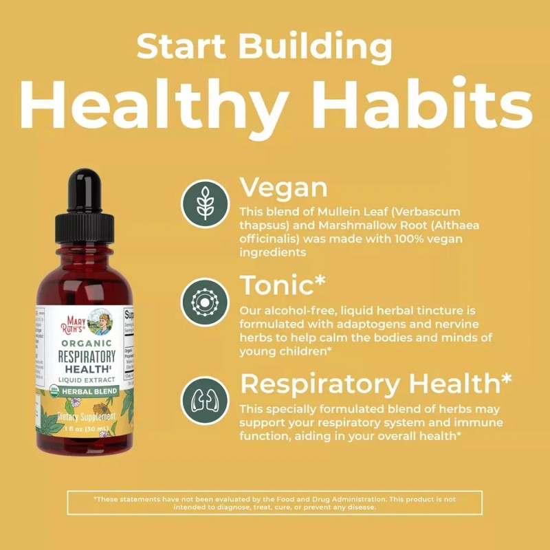 Mary Ruth's Extracto Orgánico Para La Salud Respiratoria Sabor Sin