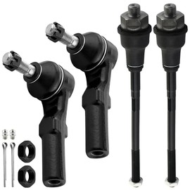 DriveRidge 4 PCs Front Tie Rod Ends for Chevy Silverado, GMC Sierra 1500 2500, Chevy Suburban Avalanche, GMC Yukon XL, Hummer H2 Inner and Outer Tie Rod End ES3488 ES3609