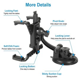 Ramtech Car Truck GPS & Tablet Windshield Mount, Suction Cup Holder with Adjustable Bracket and 90mm Dashboard Mount Disc, Compatible with Rand McNally IntelliRoute 8 Inch TND 70 80, RV 70 80, WMB7K