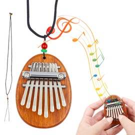 Aohcae Mini Kalimba Piano, Kalimba Instrument with Lanyard, Wooden Thumb Piano, Children's Kalimba Instrument for Beginners