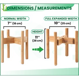 Dog Bowl Stand for Large Dogs (See Size Guide) - Use to Elevate, Raise Dog Food and Water, Deter Ants/Bugs - Expandable Sideways, Fits Various Sizes of Slow Feeders, Dishes/Fountains - Bamboo