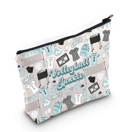 Volleyball Junkie Cosmetic Bag Volleyball Mom Gift Volleyball Player Gift Volleyball Lover Gift For Women (Volleyball Bag)