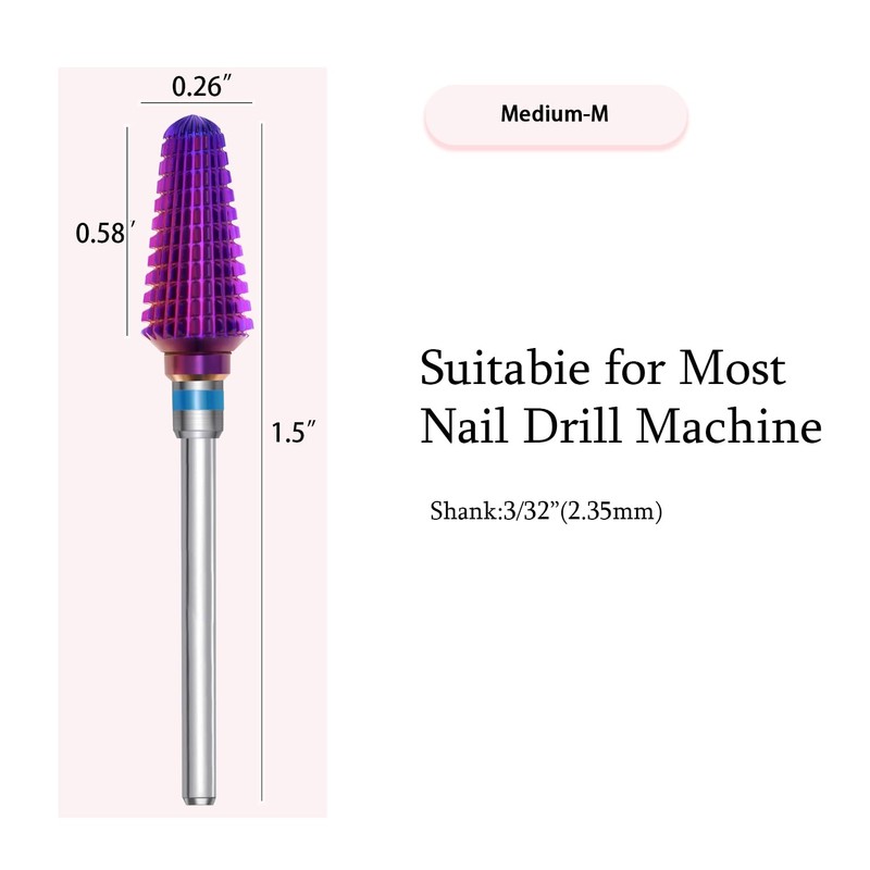 ERUIKA Tungsten Carbide Tornado Nail Drill Bits,3/32'' Two Way Safety