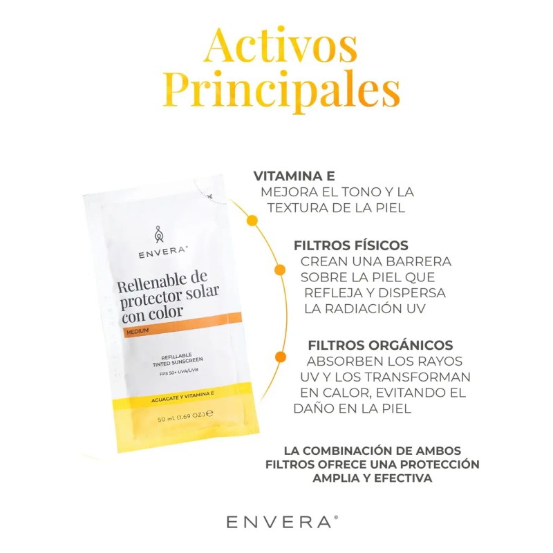 Rellenable De Protector Solar Facial Con Color Medium