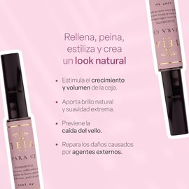 TEIA COSMETICOS Gel para peinar y estilizar cejas de ingredientes naturales (tono café claro)