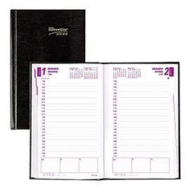 Brownline 2022 Traditional Daily/Monthly Planner, Appointment Book, 12 Months, December to January, Twin-Wire Binding, 8" x 5", Black (CB634.BLK-22)