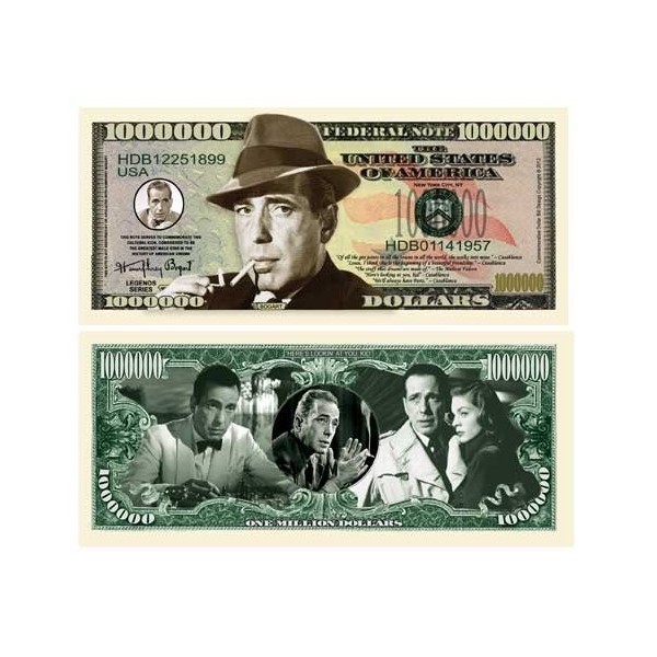 American Art Classics Pack of 5 - Humphrey Bogart Million Dollar Bill